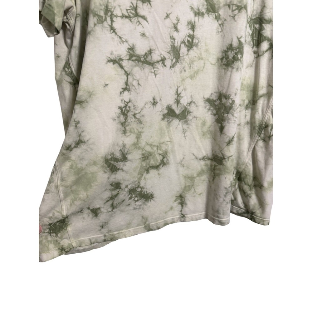 Lululemon Green Tie Dye Cut Out Shoulder Short Sleeve Tee Shirt Womens Size 8 - Picture 7 of 9